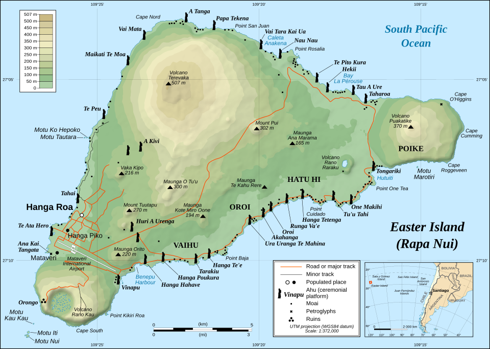 Ponto Turístico Ahu Tongariki em Ilha de Páscoa