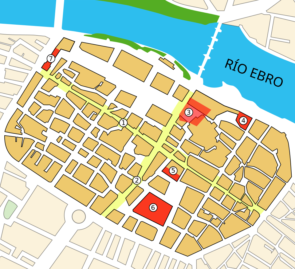 Ponto Turístico Teatro Romano de Saragoça em Saragoça