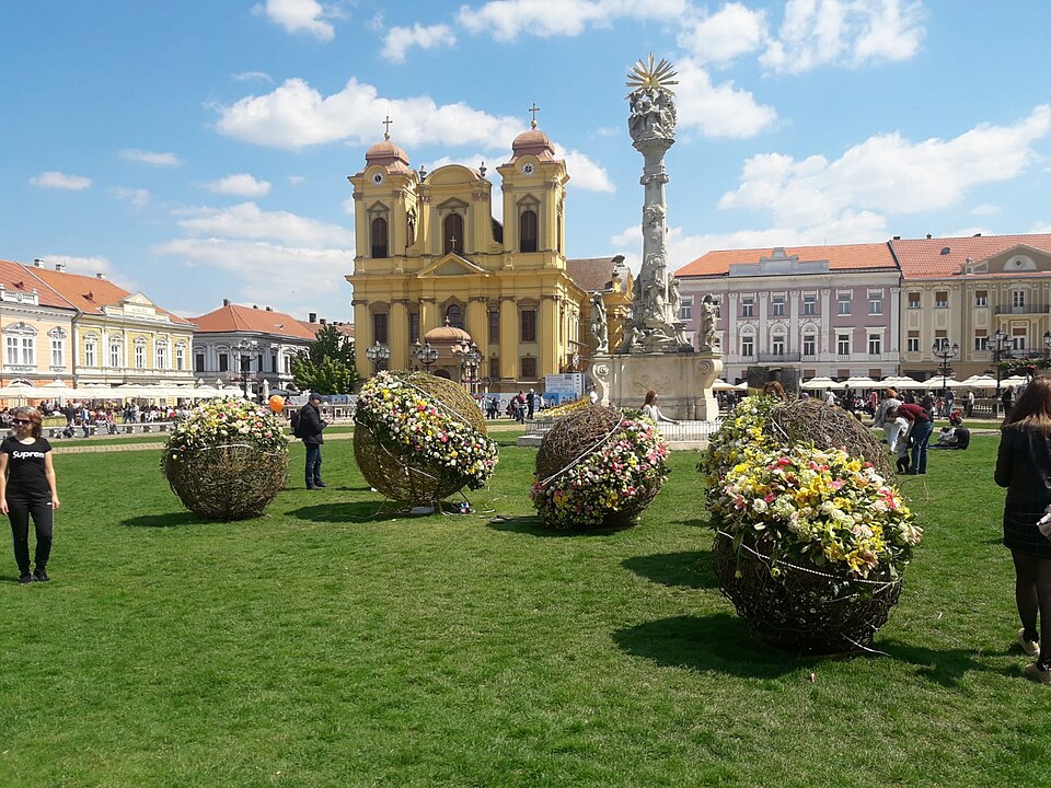 Ponto Turístico Praça da União (Piața Unirii) em Timișoara