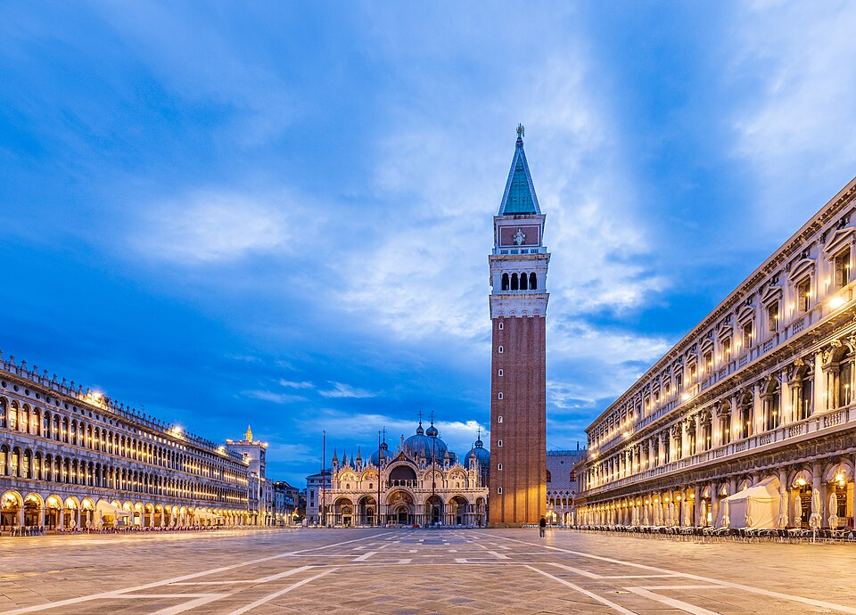 Ponto Turístico Praça de São Marcos (Piazza San Marco) em Veneza